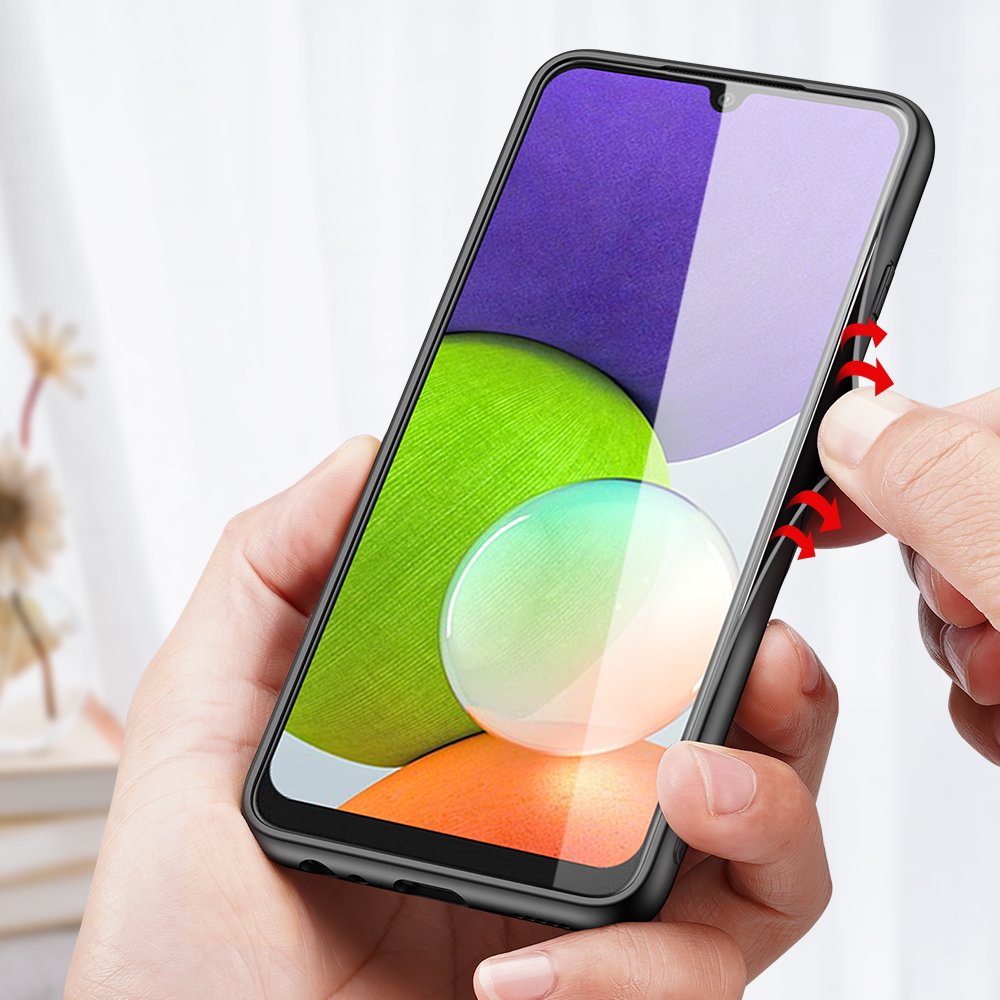 Dux Ducis Fino etui dækket med nylonmateriale til Samsung Galaxy A22 4G grå