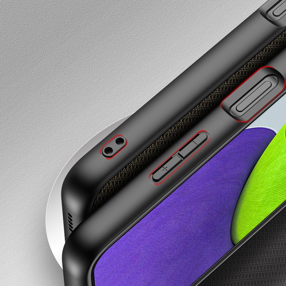 Dux Ducis Fino etui dækket med nylonmateriale til Samsung Galaxy A22 4G grøn