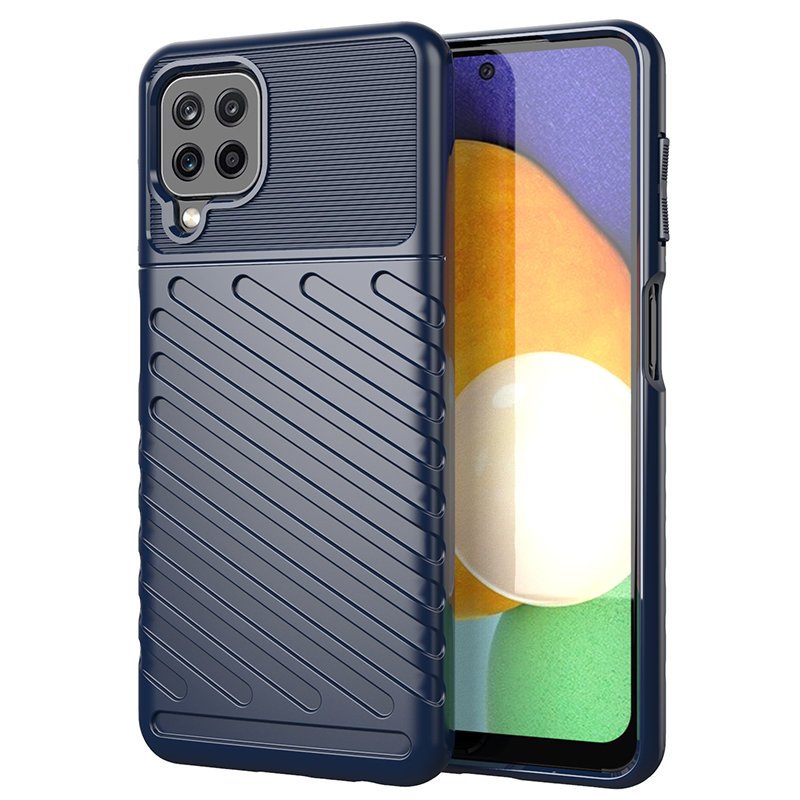 Thunder Case Flexible Tough Rugged Cover TPU Case til Samsung Galaxy A22 4G blå