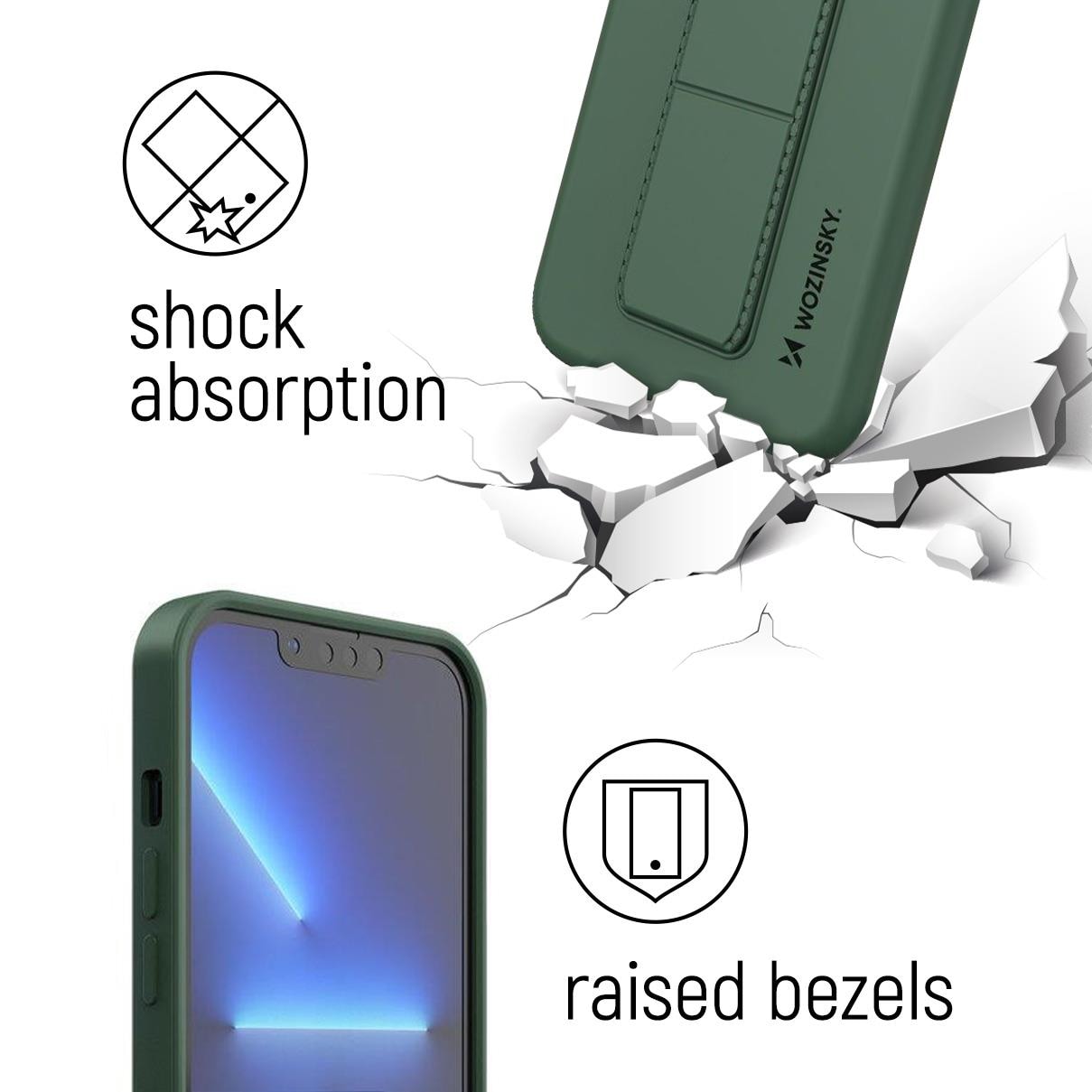 Wozinsky Kickstand-etui Silikone-etui med stander til Samsung Galaxy A22 4G Lyseblå