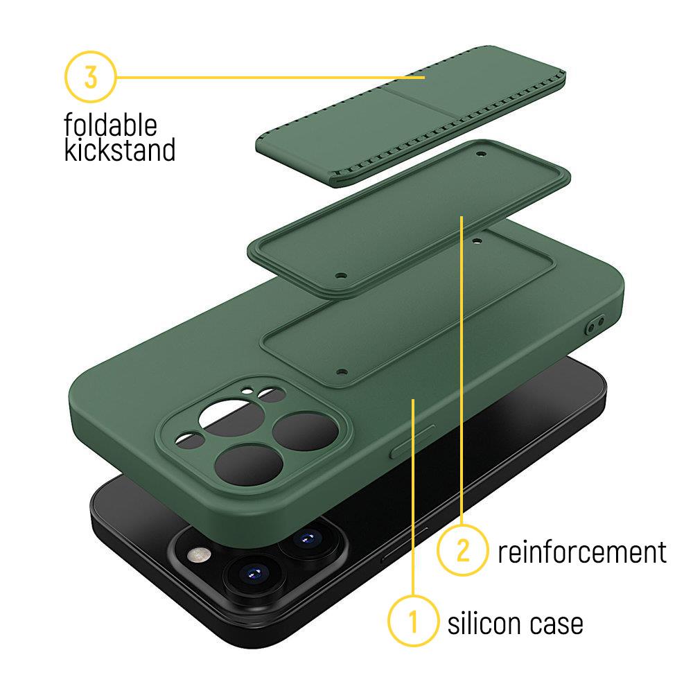 Wozinsky Kickstand-etui silikoneetui med stativ til Samsung Galaxy A72 4G mint