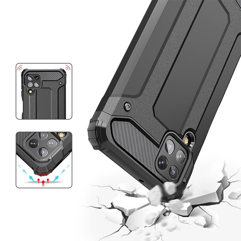 Hybrid Armor Case Tough Rugged Cover til Samsung Galaxy A22 4G blå