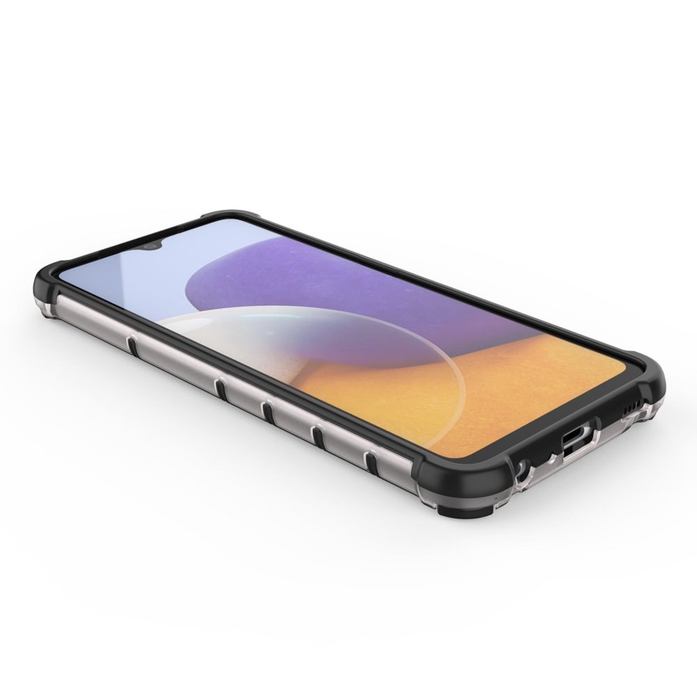 Honeycomb Case panser cover med TPU Bumper til Samsung Galaxy A22 4G sort