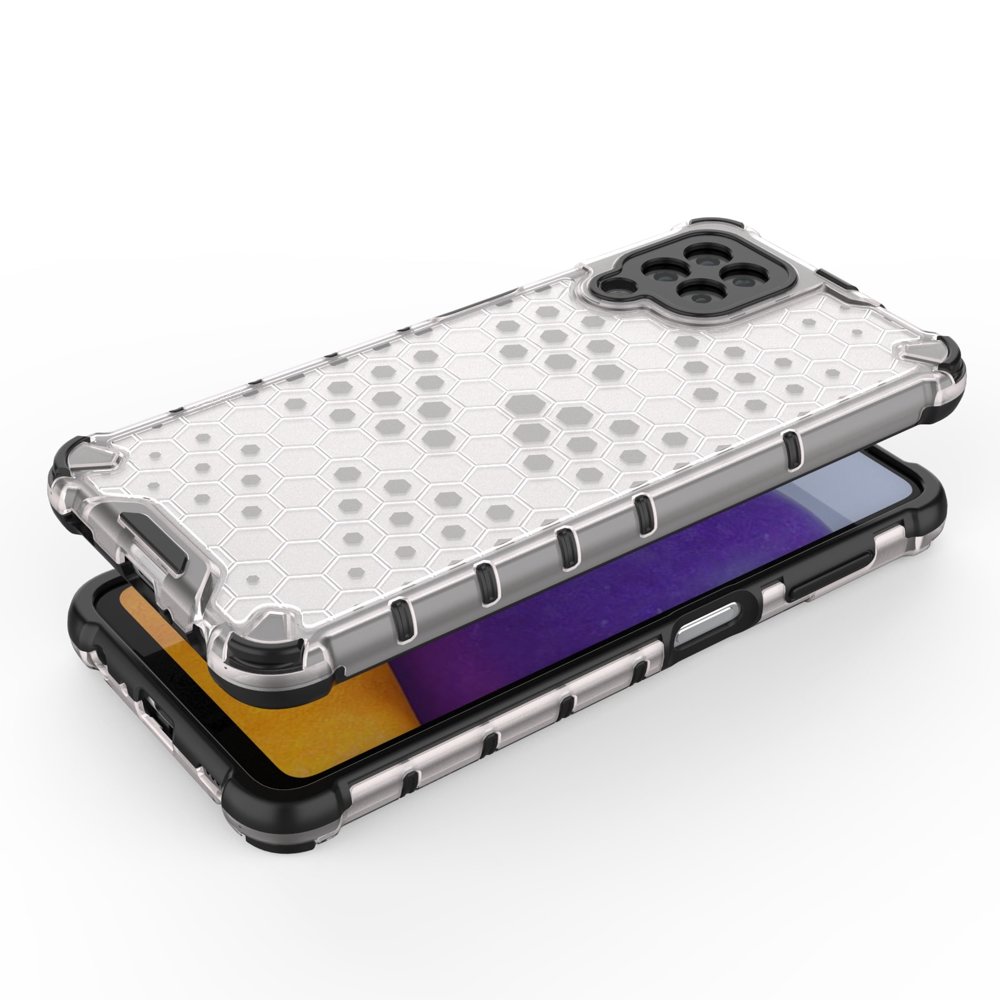 Honeycomb Case panser cover med TPU Bumper til Samsung Galaxy A22 4G sort