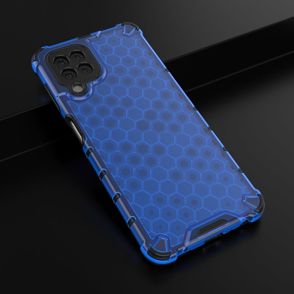 Honeycomb Case panser cover med TPU Bumper til Samsung Galaxy A22 4G blå