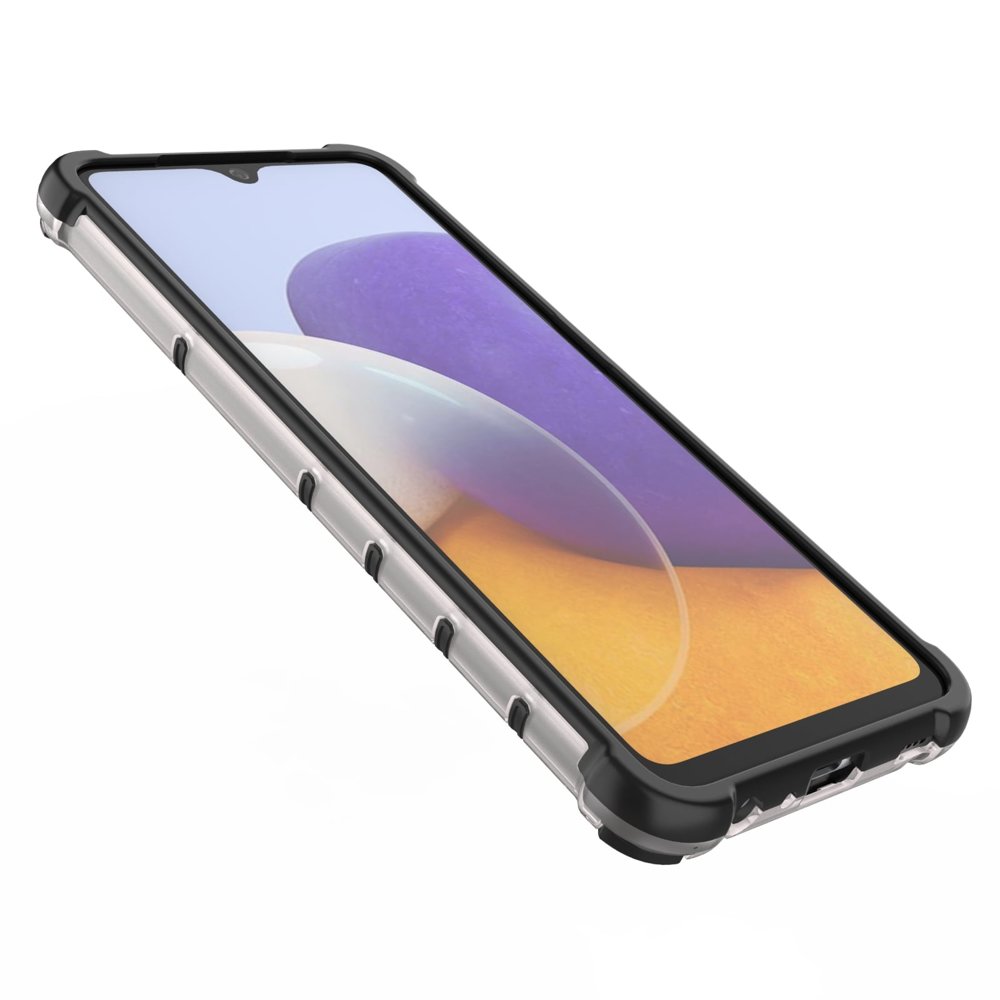 Honeycomb Case panser cover med TPU Bumper til Samsung Galaxy A22 4G transparent
