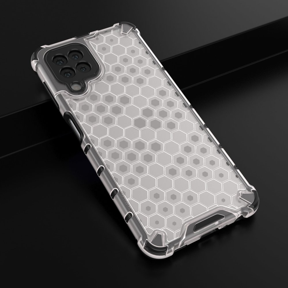 Honeycomb Case panser cover med TPU Bumper til Samsung Galaxy A22 4G transparent