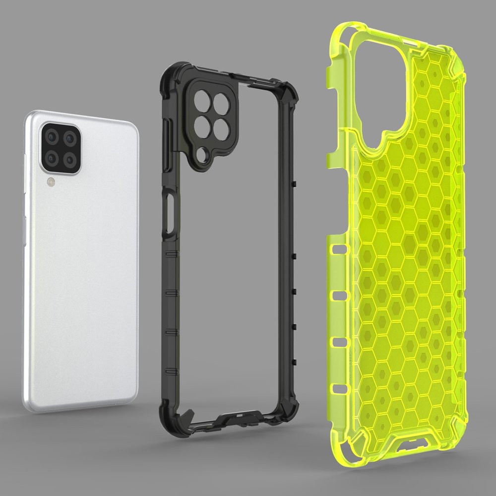 Honeycomb Case panser cover med TPU Bumper til Samsung Galaxy A22 4G transparent