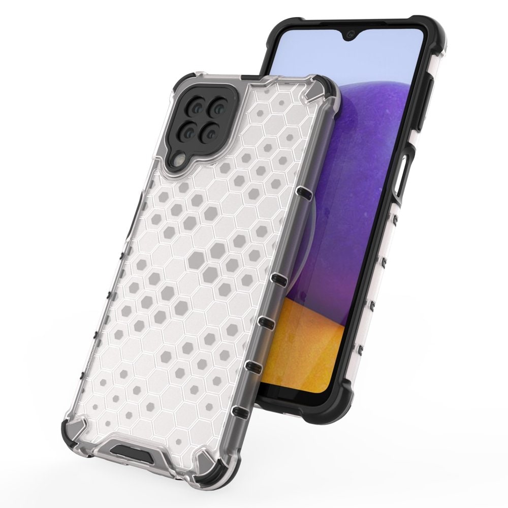 Honeycomb Case panser cover med TPU Bumper til Samsung Galaxy A22 4G transparent