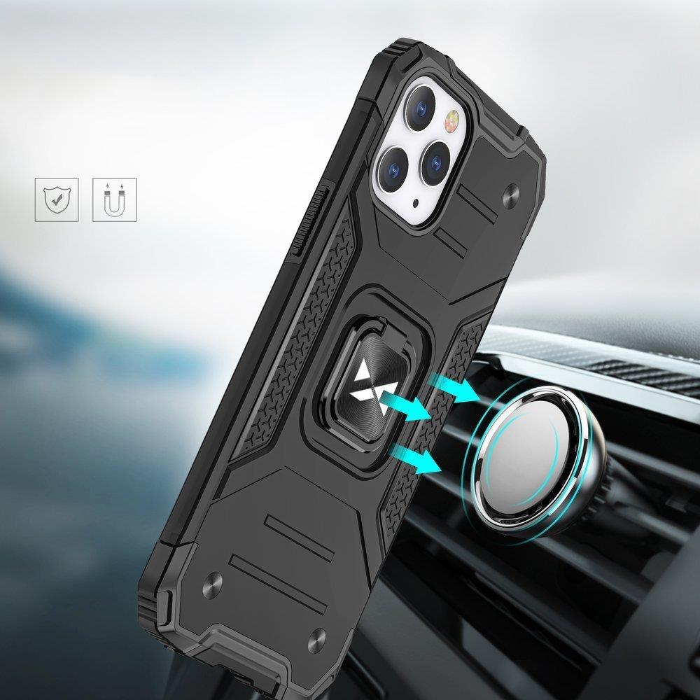 Wozinsky Ring Armor Case Kickstand Tough Rugged Cover til iPhone 13 mini sølv