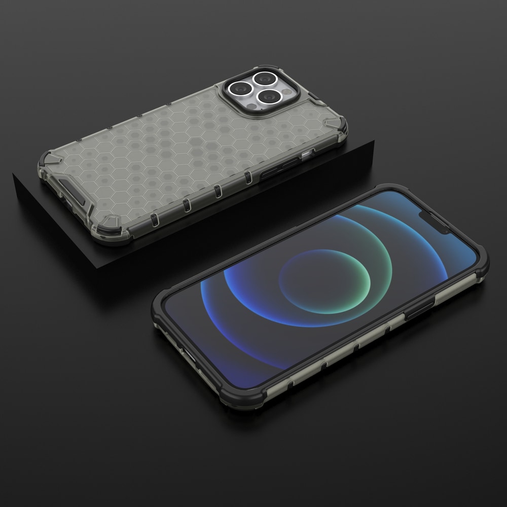 Honeycomb Case panser cover med TPU Bumper til iPhone 13 Pro Max sort