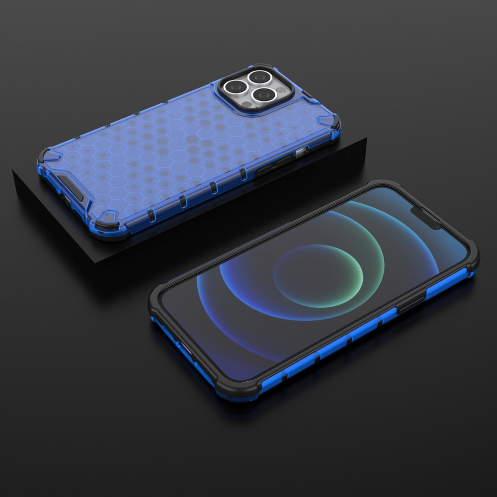 Honeycomb Case panser cover med TPU Bumper til iPhone 13 Pro Max blå
