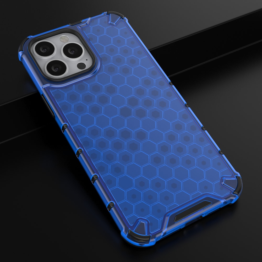 Honeycomb Case panser cover med TPU Bumper til iPhone 13 Pro Max blå
