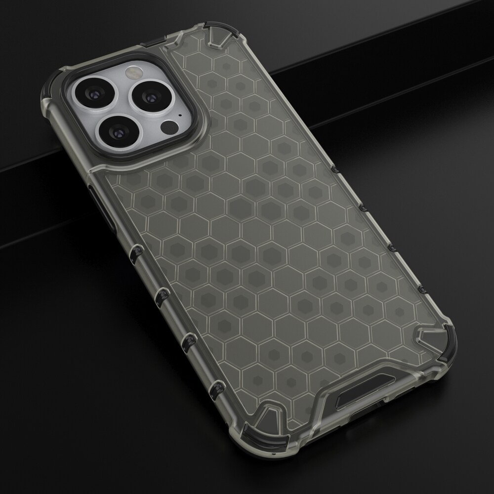Honeycomb Case panser cover med TPU Bumper til iPhone 13 Pro sort