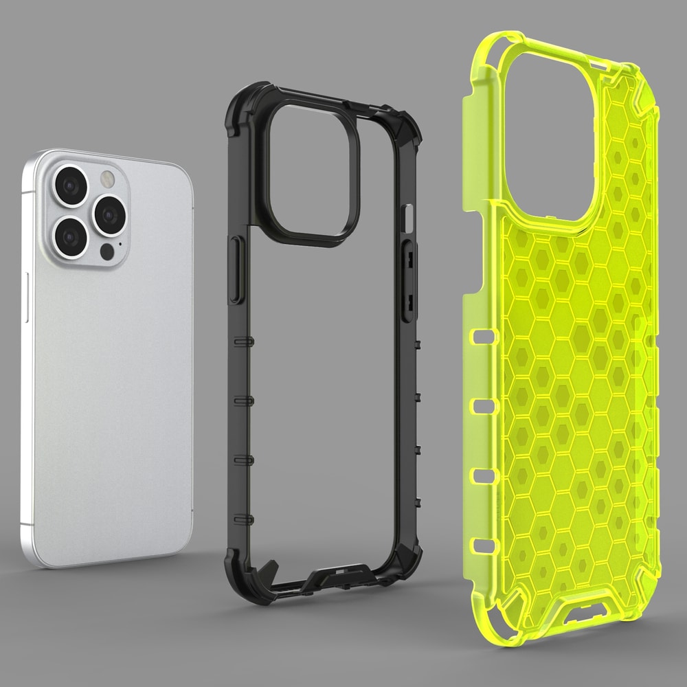 Honeycomb Case panser cover med TPU Bumper til iPhone 13 Pro blå