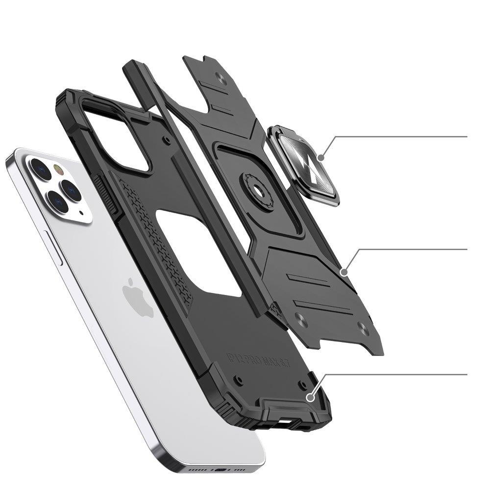 Wozinsky Ring Armor Case Kickstand Tough Rugged Cover til iPhone 13 Pro Max rose gold