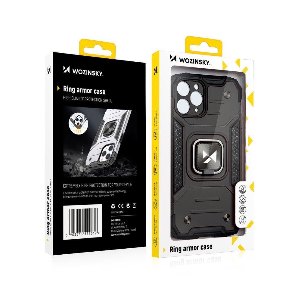 Wozinsky Ring Armor Case Kickstand Tough Rugged Cover til iPhone 13 Pro Max rose gold