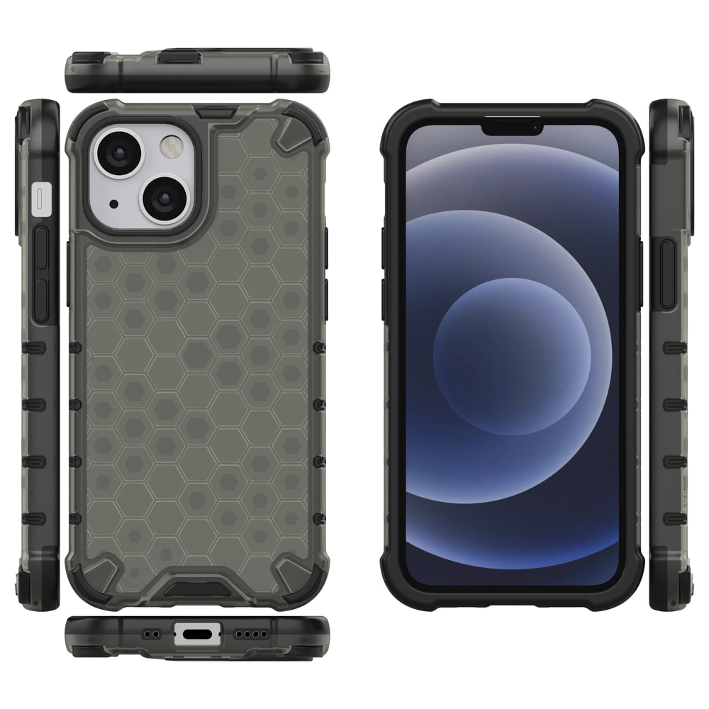 Honeycomb Case panser cover med TPU Bumper til iPhone 13 mini sort