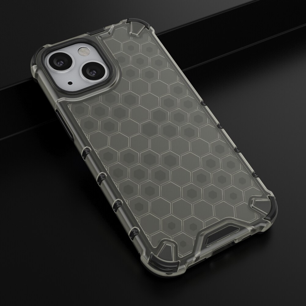 Honeycomb Case panser cover med TPU Bumper til iPhone 13 mini sort