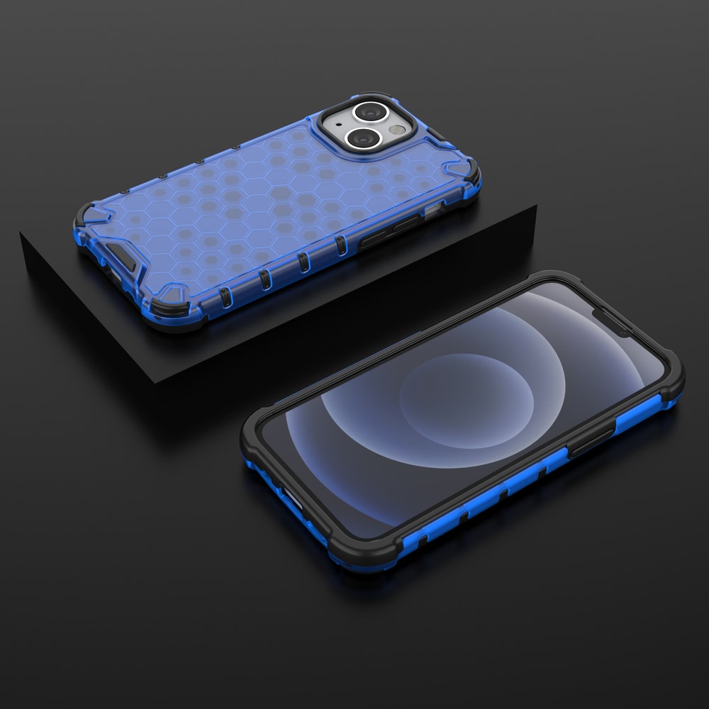 Honeycomb Case panser cover med TPU Bumper til iPhone 13 mini blå