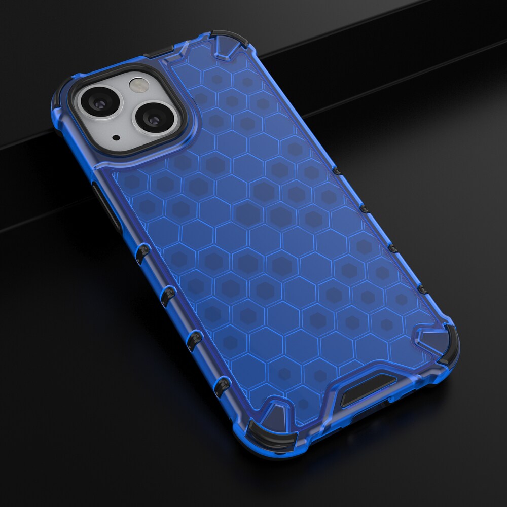 Honeycomb Case panser cover med TPU Bumper til iPhone 13 mini blå
