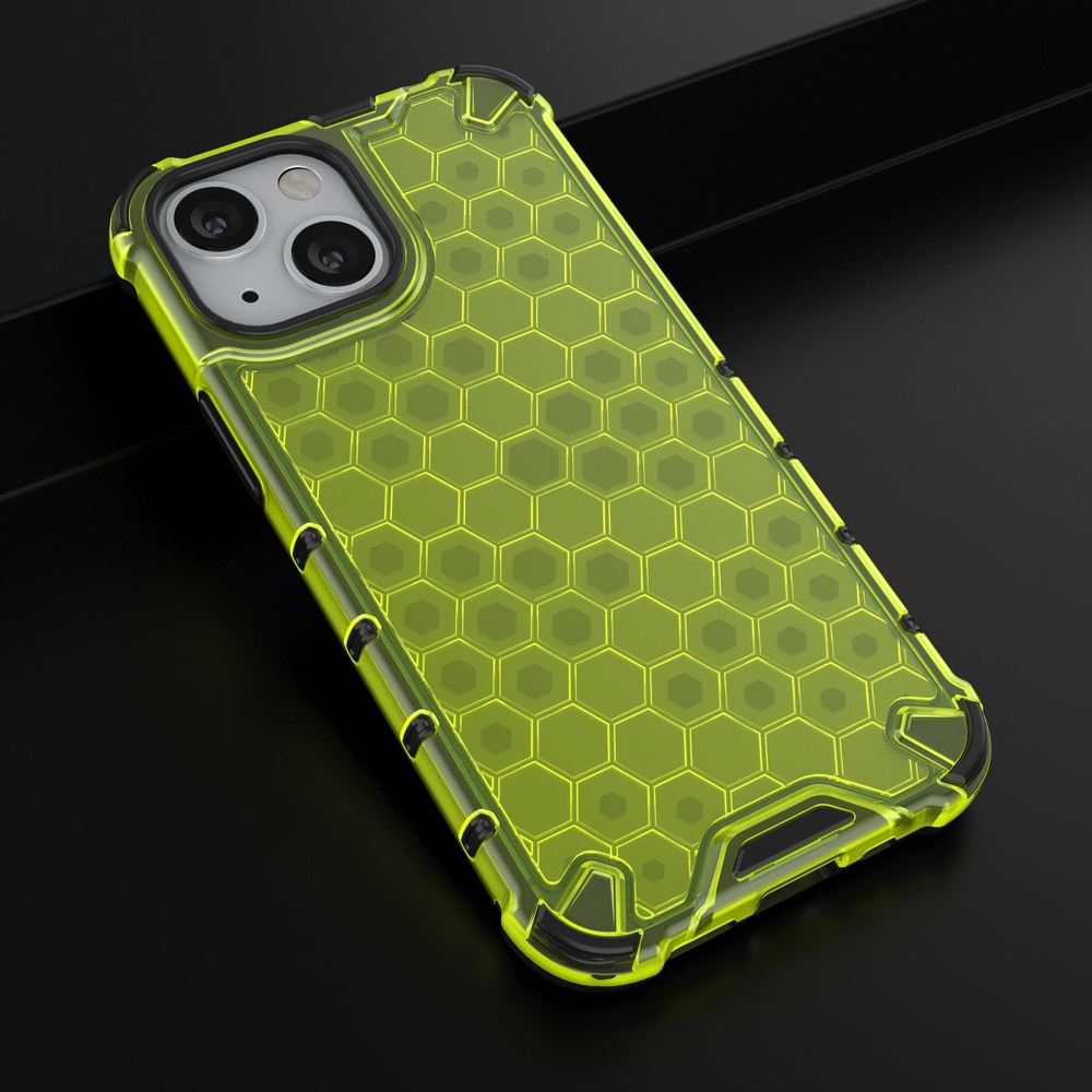 Honeycomb Case panser cover med TPU Bumper til iPhone 13 mini grøn