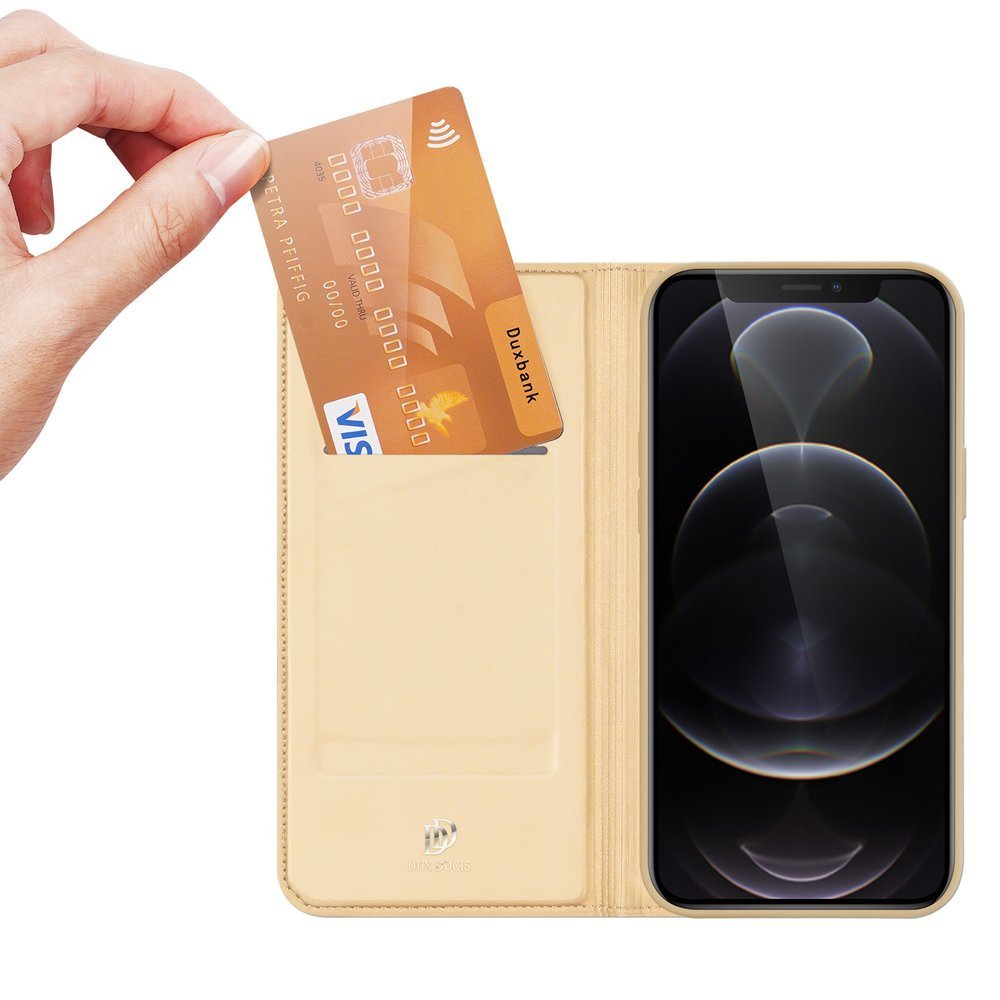 Dux Ducis Skin Pro-etui af bogreoltypen til iPhone 13 Pro golden