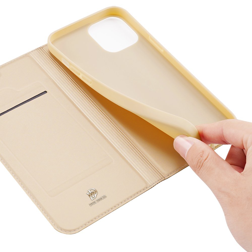 Dux Ducis Skin Pro-etui af bogreoltypen til iPhone 13 Pro golden
