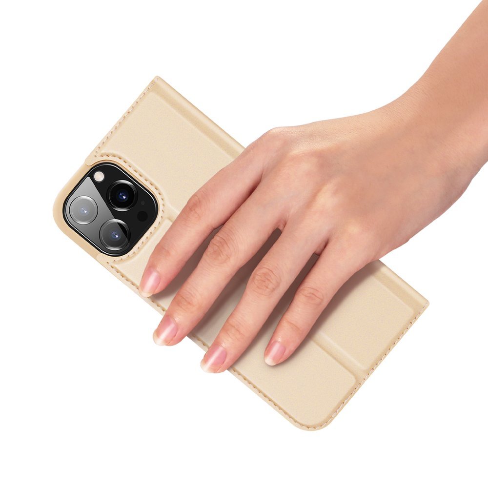 Dux Ducis Skin Pro-etui af bogreoltypen til iPhone 13 Pro Max golden