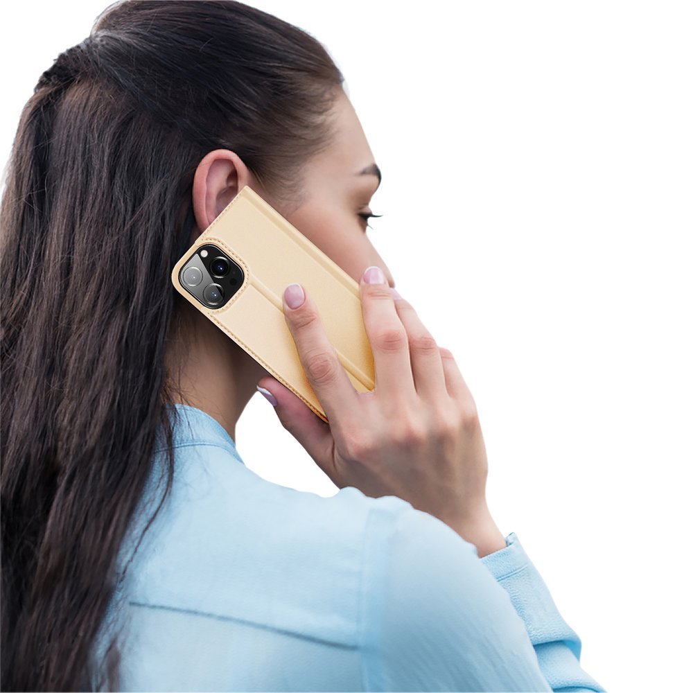 Dux Ducis Skin Pro-etui af bogreoltypen til iPhone 13 Pro Max golden