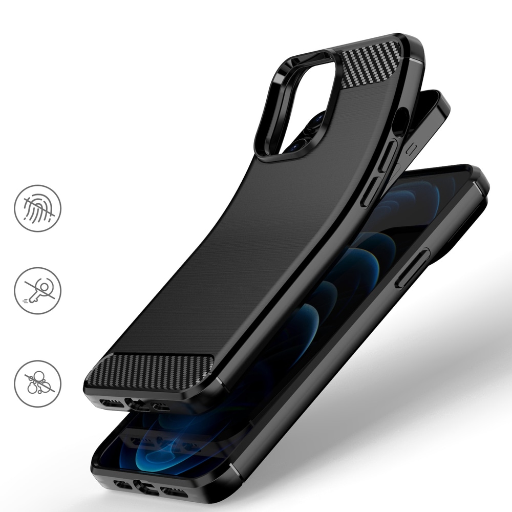 Carbon Case fleksibelt TPU-etui til iPhone 13 Pro Max sort