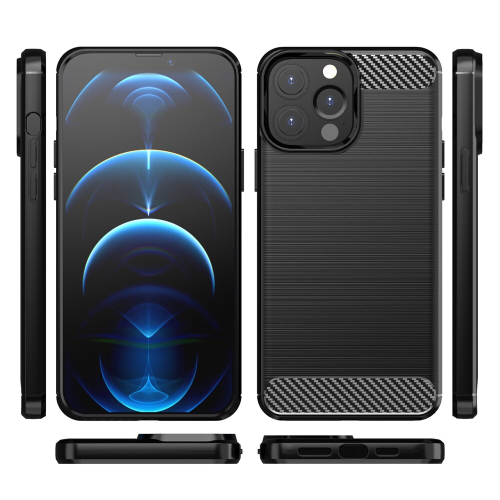 Carbon Case fleksibelt TPU-etui til iPhone 13 Pro Max sort