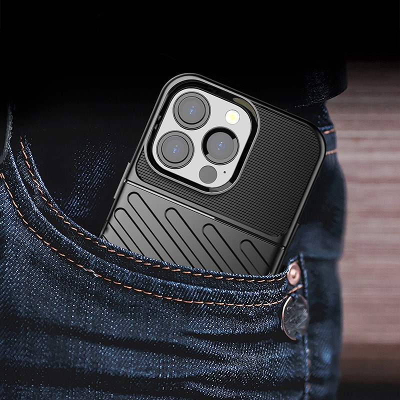 Thunder Case Flexible Tough Rugged Cover TPU-etui til iPhone 13 Pro grøn