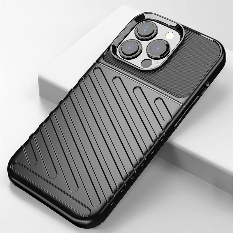 Thunder Case Flexible Tough Rugged Cover TPU-etui til iPhone 13 Pro grøn