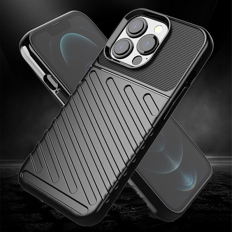 Thunder Case Flexible Tough Rugged Cover TPU-etui til iPhone 13 Pro grøn