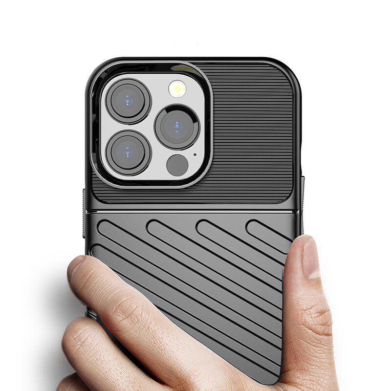 Thunder Case Flexible Tough Rugged Cover TPU-etui til iPhone 13 Pro grøn