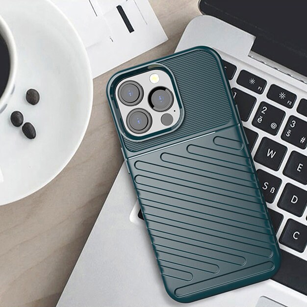 Thunder Case Flexible Tough Rugged Cover TPU-etui til iPhone 13 Pro grøn