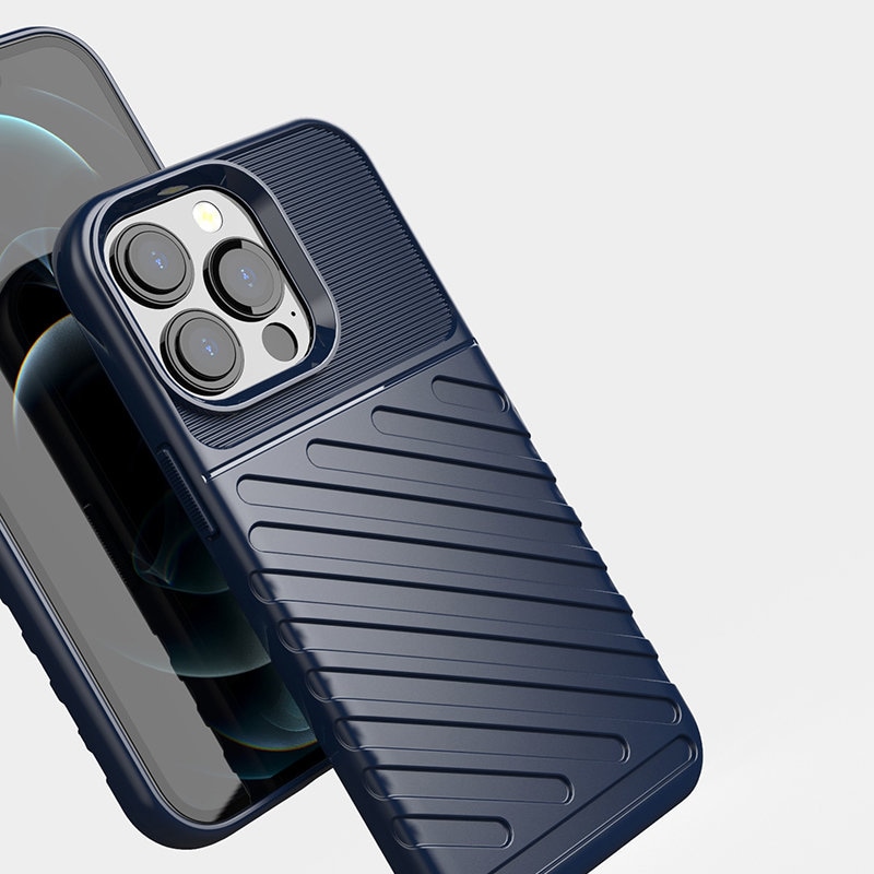 Thunder Case Flexible Tough Rugged Cover TPU-etui til iPhone 13 Pro grøn