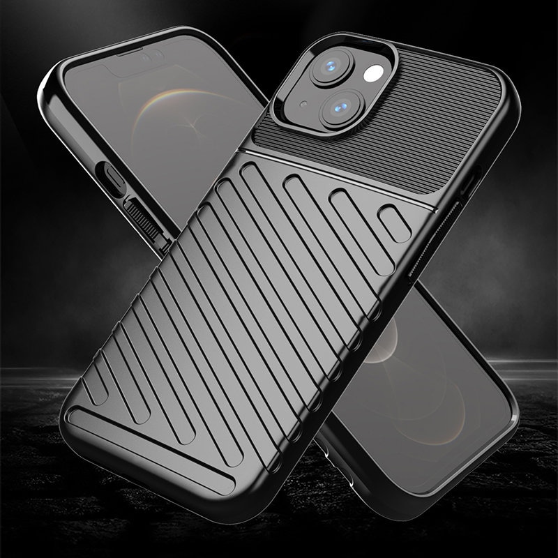 Thunder Case Flexible Tough Rugged Cover TPU Case til iPhone 13 mini grøn