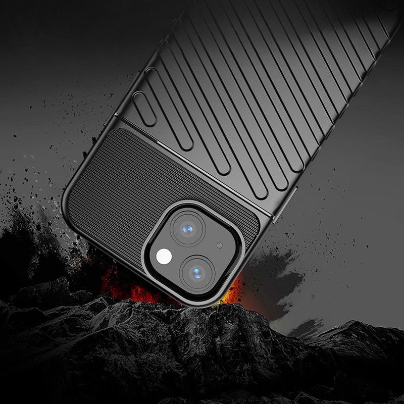 Thunder Case Flexible Tough Rugged Cover TPU Case til iPhone 13 mini grøn