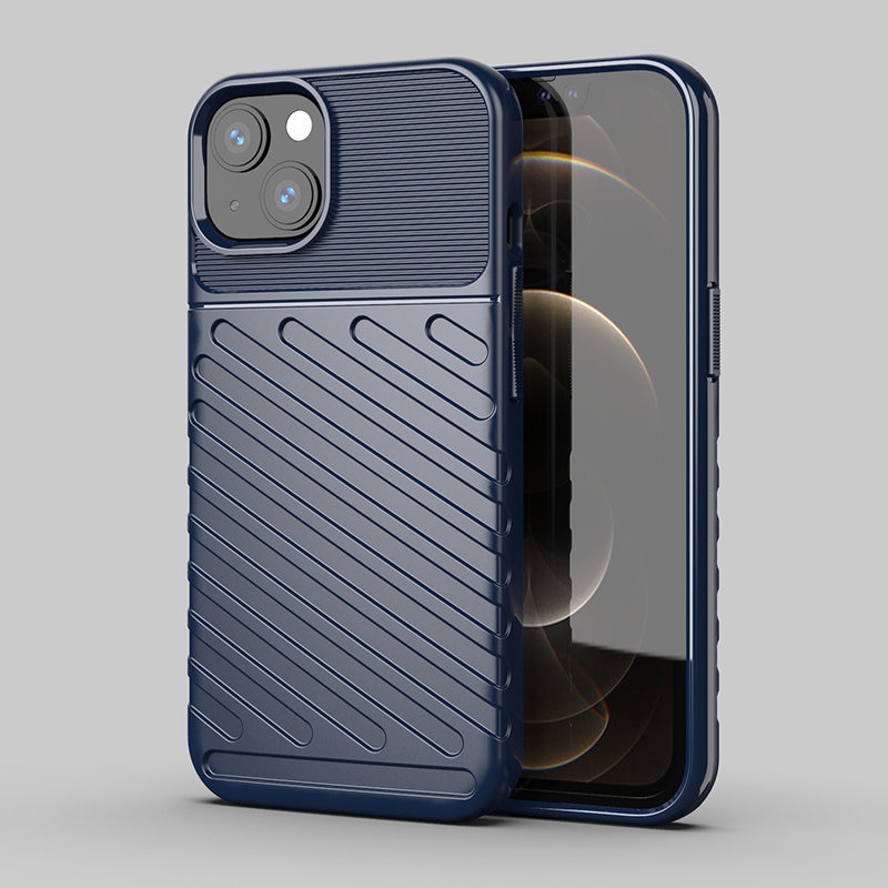 Thunder Case Flexible Tough Rugged Cover TPU Case til iPhone 13 mini blå