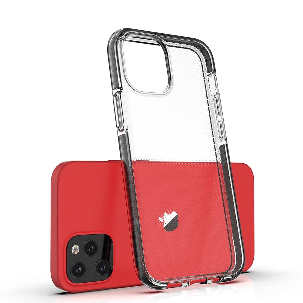 Spring Case klart TPU gel-beskyttelsescover med farverig ramme til iPhone 13 Pro lyseblå