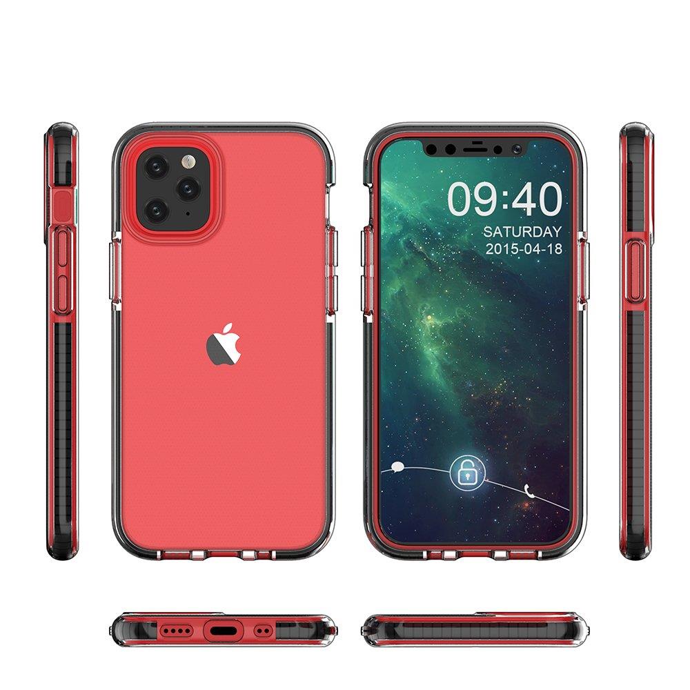 Spring Case klart TPU gel beskyttelsescover med farverig ramme til iPhone 13 mini mørkeblå