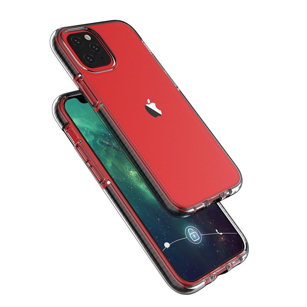 Spring Case klart TPU gel beskyttelsescover med farverig ramme til iPhone 13 mini gul