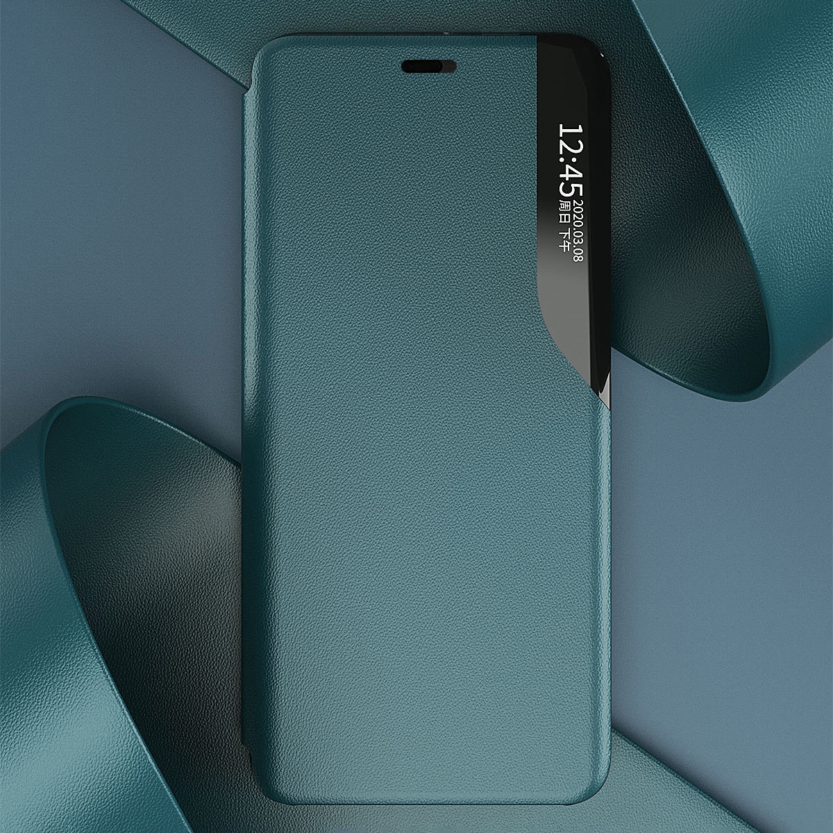 Eco Leather View Case elegant bogreol-etui med kickstand til iPhone 13 Pro Max lilla