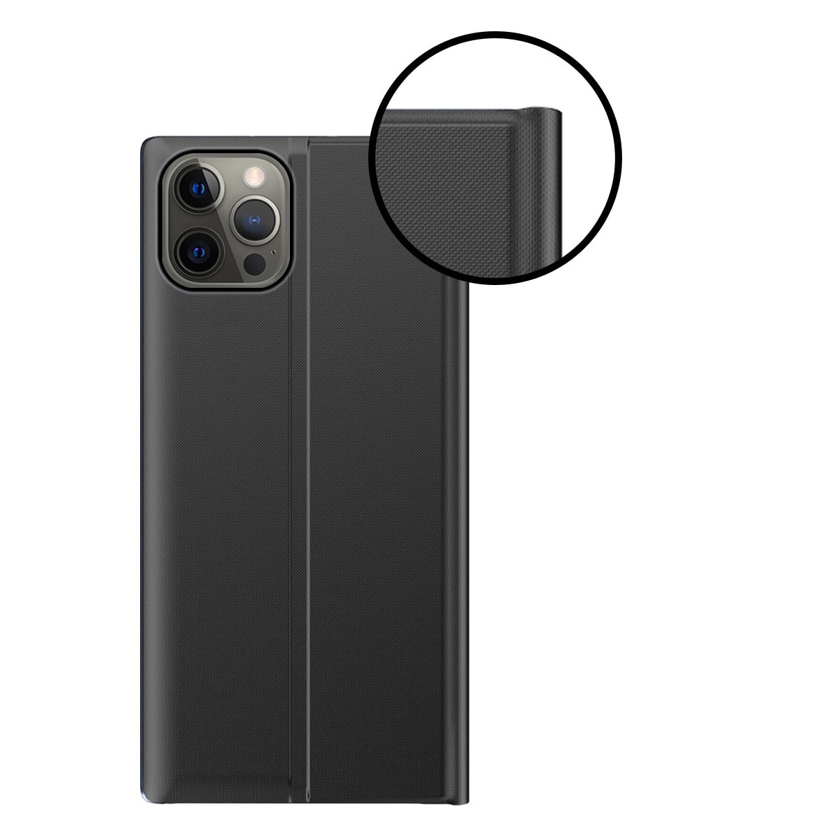 Sleep Case Bookcase Type Case med smart vindue til iPhone 13 Pro pink