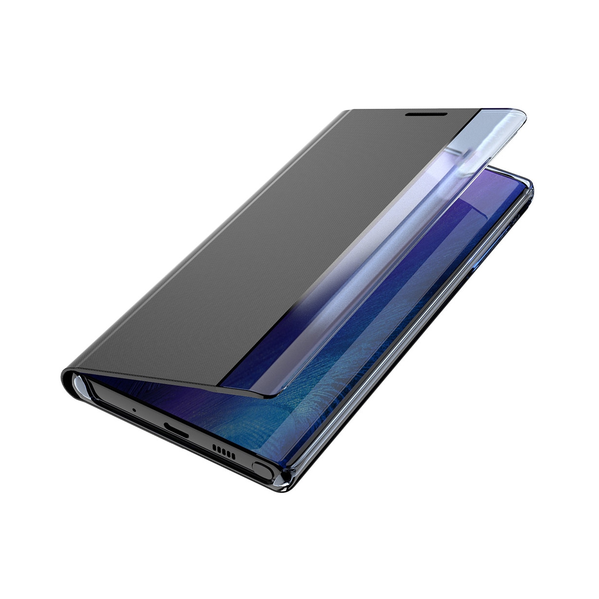 Sleep Case Bookcase Type Case med smart vindue til iPhone 13 mini sort