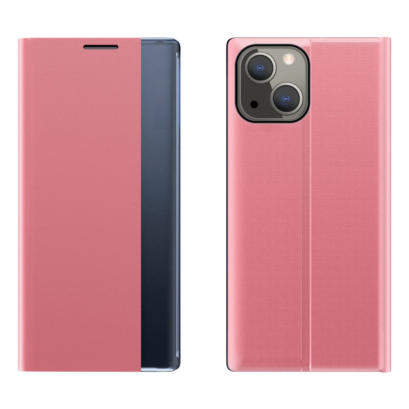 Sleep Case Bookcase Type Case med smart vindue til iPhone 13 mini pink