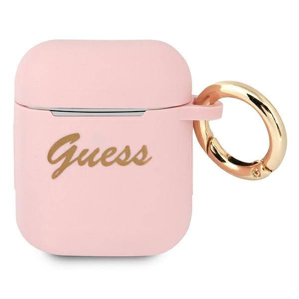 Guess GUA2SSSI AirPods cover pink/pink Silikone Vintage Script