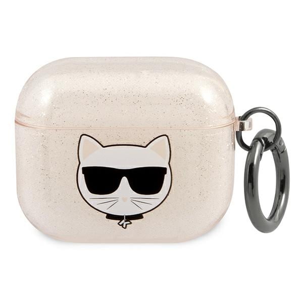 Karl Lagerfeld Glitter Choupette-etui til AirPods 3 - Guld